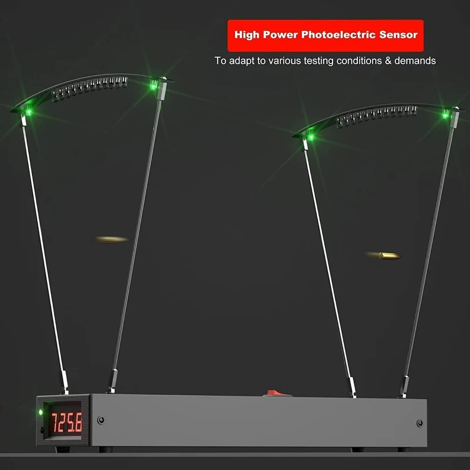 Cronógrafo de Tiro 4-6500FPS Bola Bala Medida Arco Flecha Probador de Velocidad Foto 3 de 4