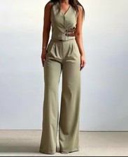 Ensemble Haut Et Bas Décontracté Avec Petite Ceinture Tenue Chic Et Détente