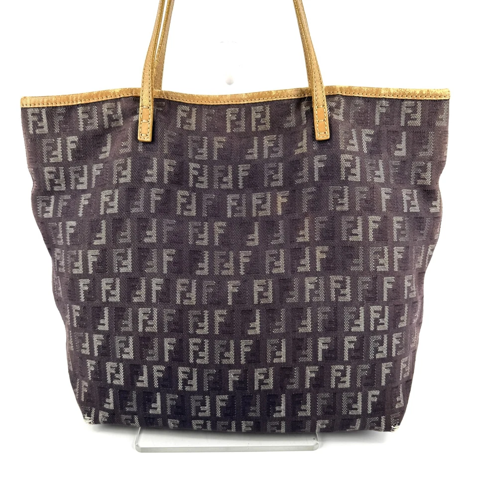 Bolso de Mano FENDI Zucchino Denim Lona Auténtico F05-0138 Foto 2 de 4