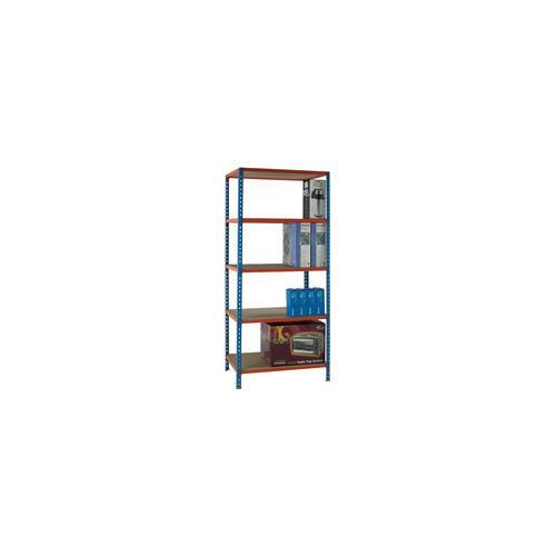 378970 , Standard Duty Painted Orange Shelf Unit Blue H2000 x W900 x D500mm - Bild 1 von 6