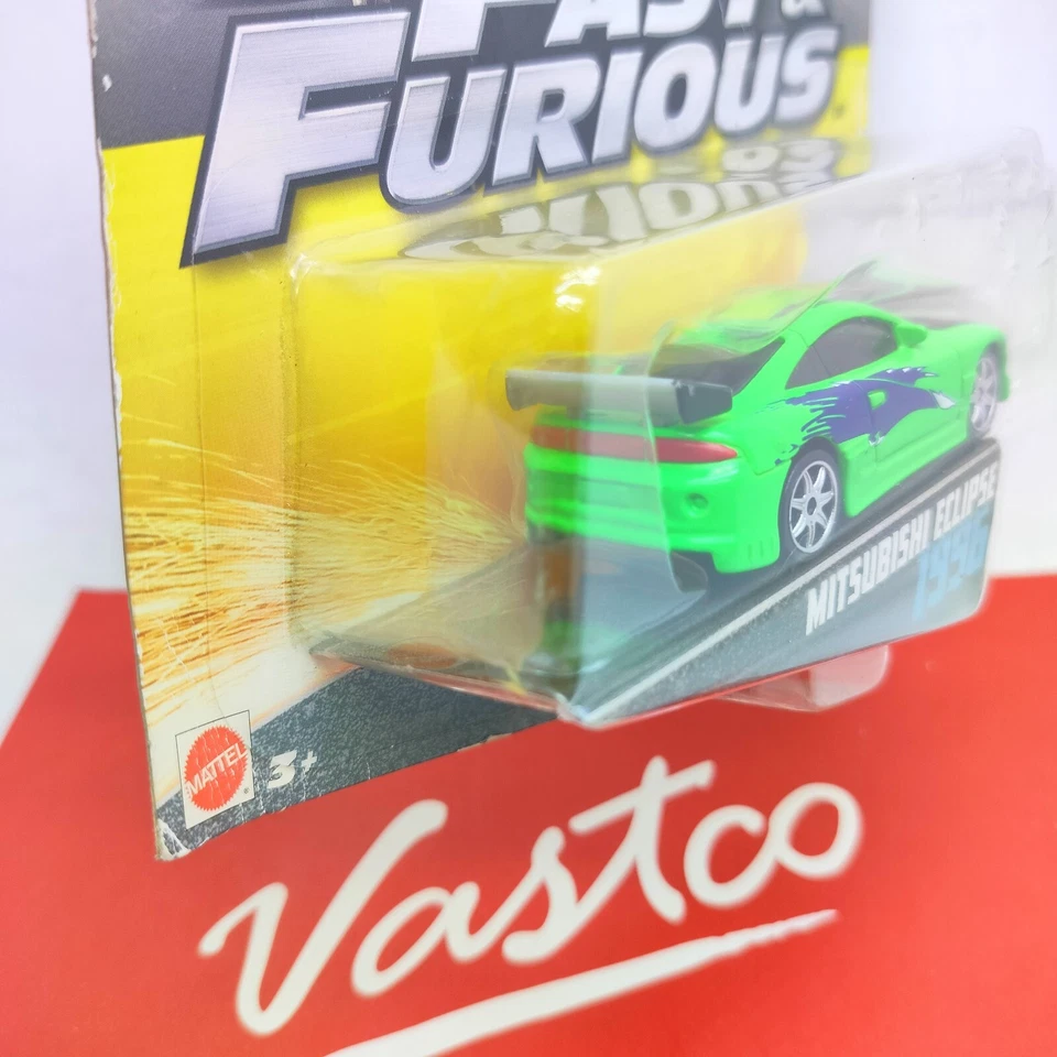 Mattel Fast & Furious 96 2017 Mitsubishi Eclipse FCF47 escala 1:55 diecast Foto 4 de 4