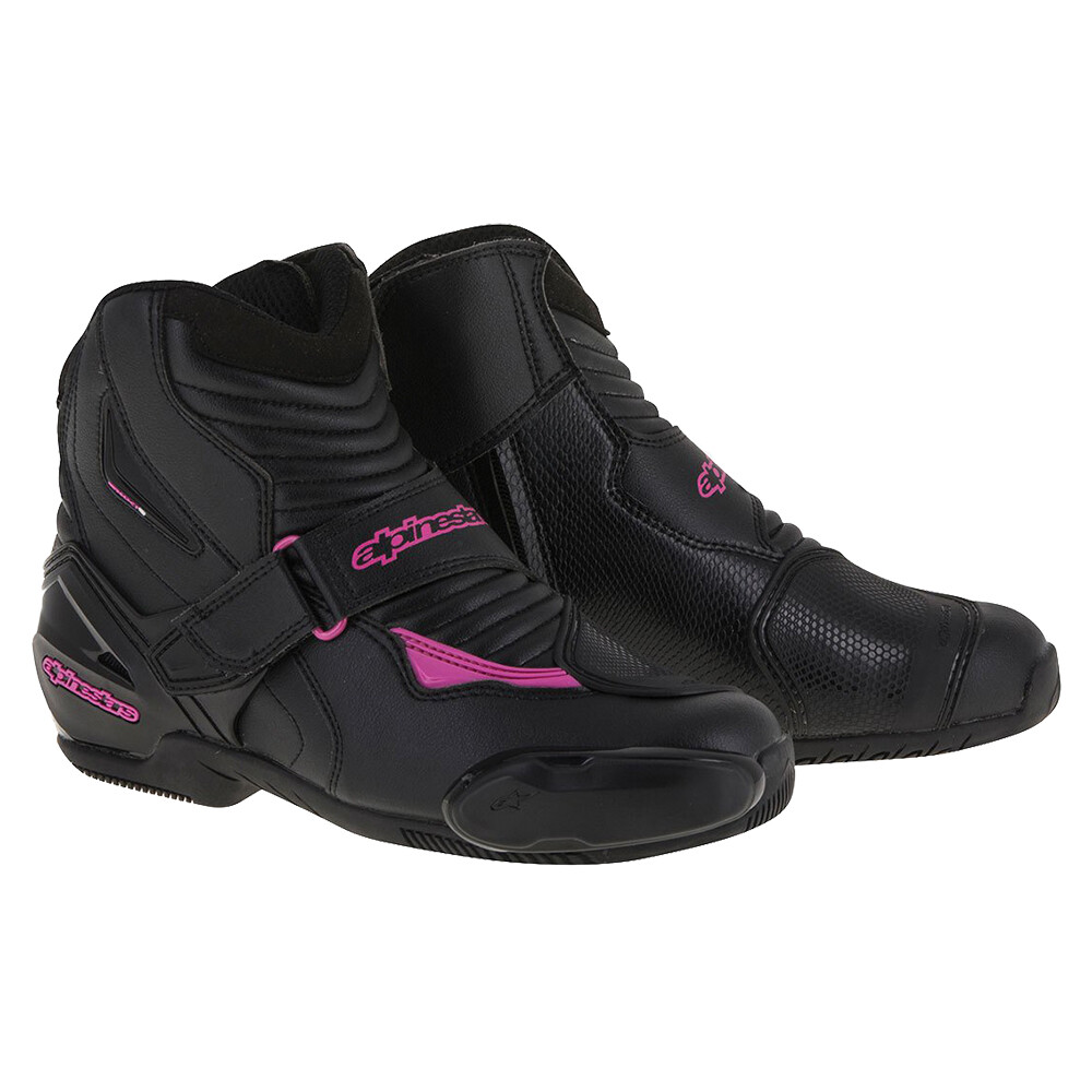 Alpinestars SMX 1 R Motorcycle Motorbike Ladies Boots Black Pink lightweight