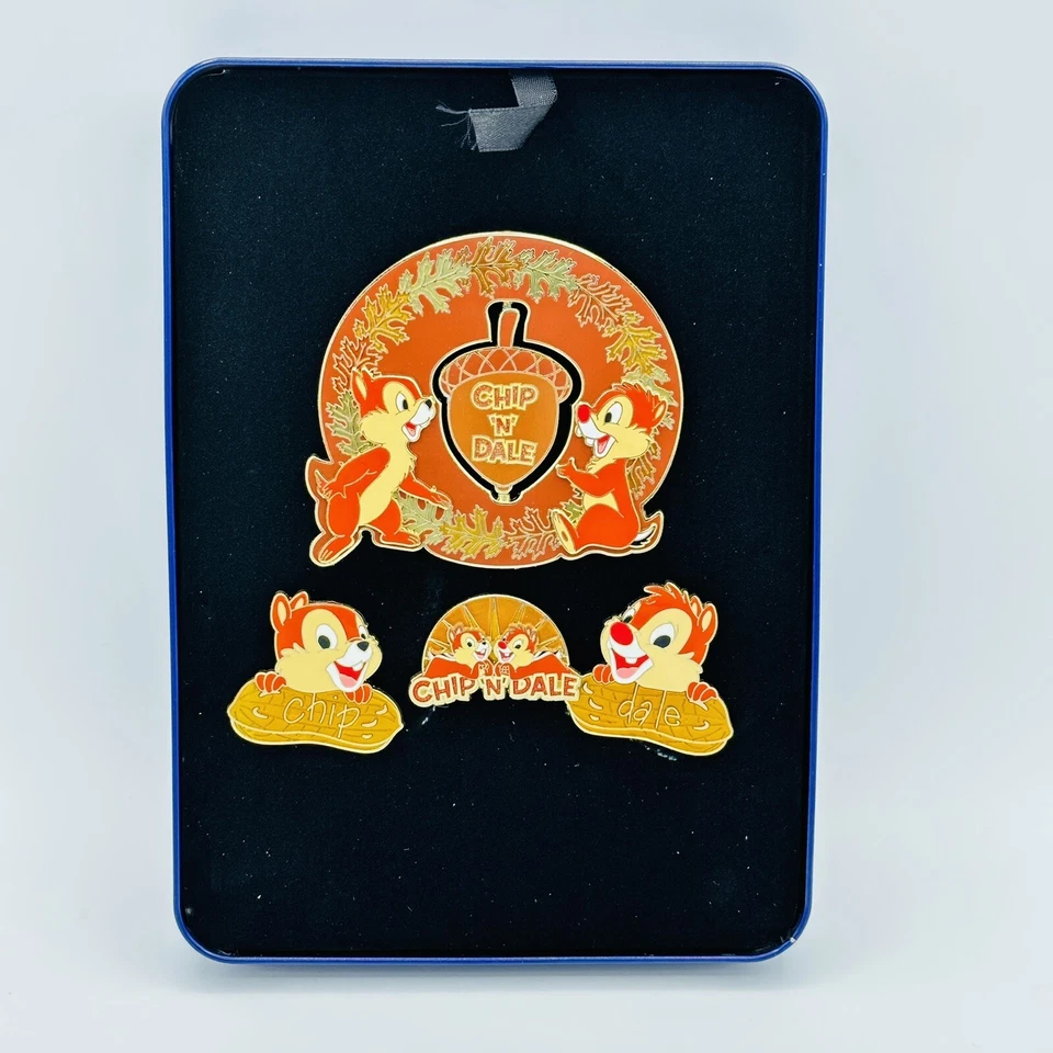 Disney Signature Collection Chip And Dale LE 750 Pin Set NEW IN TIN BOX - Image 3 of 4