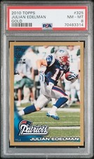 2010 Topps Gold #325 Julian Edelman Rookie Card /2010 PSA 8 Patriots. rookie card picture