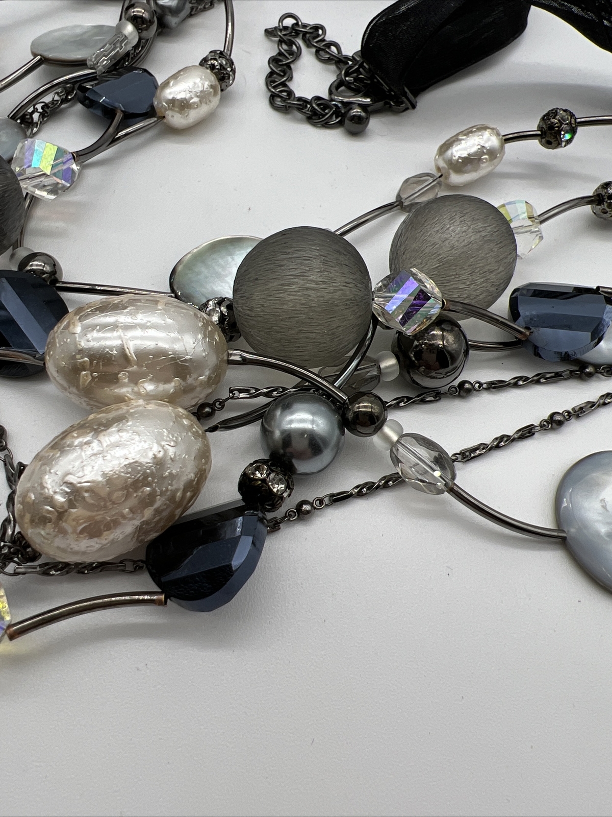 Chico's Multi-Stranded Beaded Boho Statement Neck… - image 3