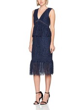 BNWT Womens Foxiedox Navy Lace Midi Dress Sleeveless Size XS Party Prom RRP £202
