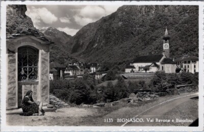 Postcard S ANTONIO BIGNASCO Val They see and Basodino Plant