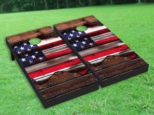 Fragmentary USA Flag Cornhole Board Wrap LAMINATED Wraps Decals Vinyl skin 03-3