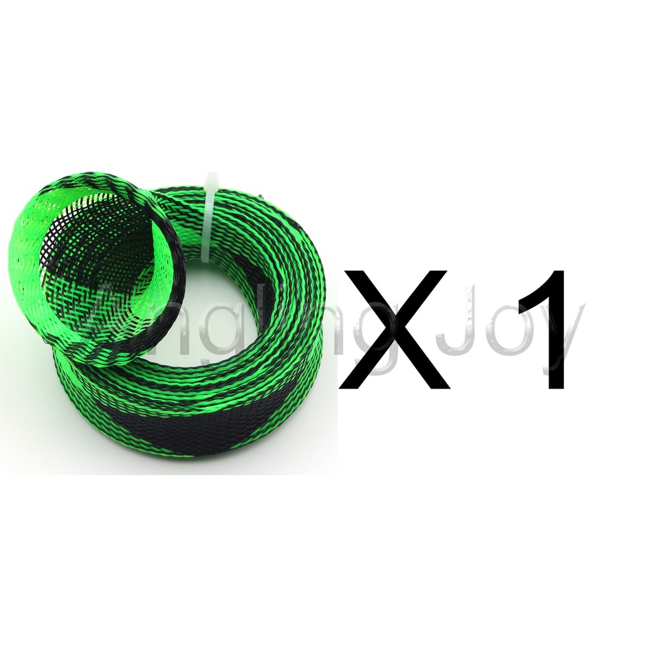 Lot De 5 Protections De Cannes à Pêche Anti-Emmêlement - Manchons Tressés Vert/Noir - Emmcon5 - Jusqu'à 170cm