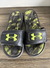 UNDER ARMOUR "CAMO" Flip-Flops Sz 5Y Youth Shower Shoes Pool Beach