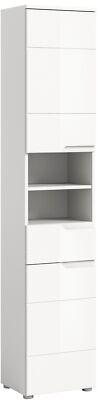 xonox.home Hochschrank Badschrank Badhochschrank Schrank Solero weiß 38x193x34cm