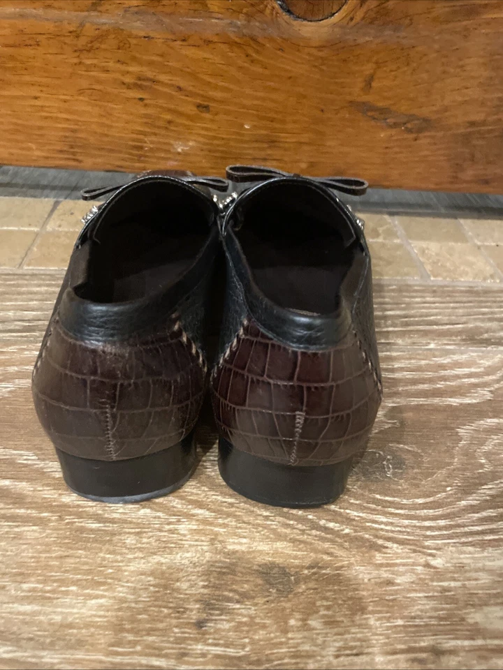 Mocasín de cuero cocodrilo en relieve Brighton Kent para mujer 7,5 sin cordones hecho en Brasil Foto 4 de 4