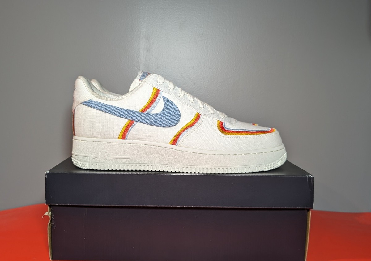 nike air force 1 sail blue chili red