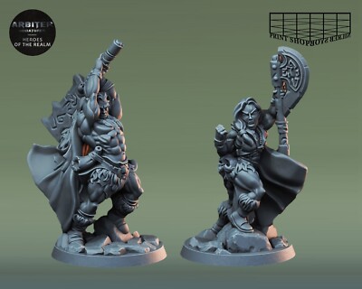 Berserker Miniatur Set Barbar Axtkämpfer Figur für TTRPGs wie D&D 5e Pathfinder