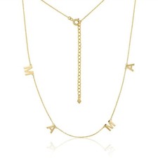 14K Solid Gold MAMA Necklace Letters Gift For Mom Mother's Day Present