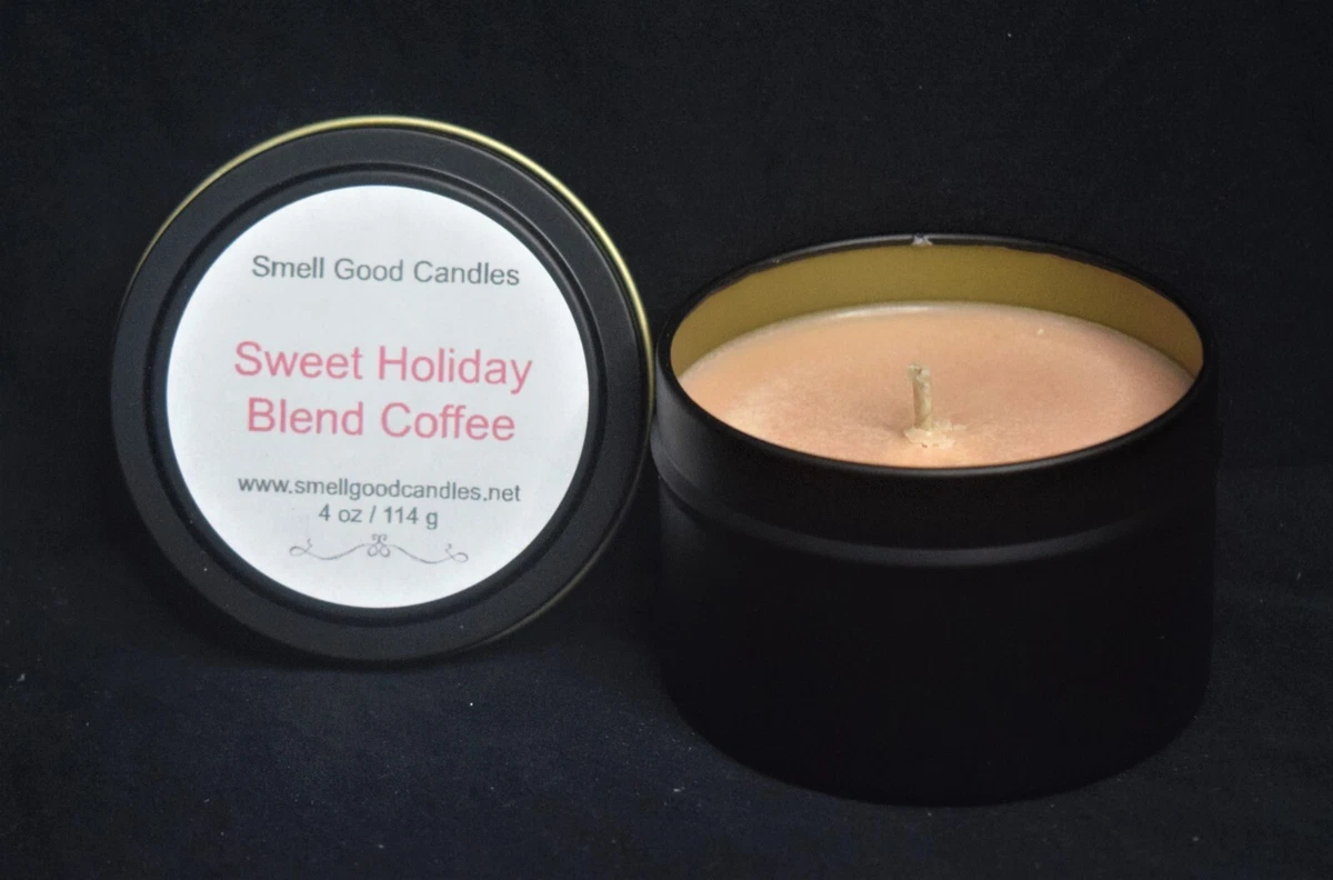 Sweet Holiday Blend Coffee 4oz Jar Premium Scented Soy Wax Candle On Sale