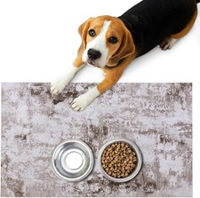 HOMBYS Absorbent Dog Bowl Mat, 16"x24" Modern Abstract Dog Food Mat, Cat