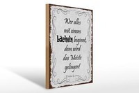 Holzschild Spruch 40X30 Cm Wer Alles Mit LäCheln Beginnt Deko Schild