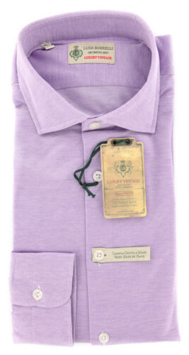 Borrelli Lavender Purple Shirt - Extra Slim - S/S - (MA2555ANDREA) - Picture 1 of 4