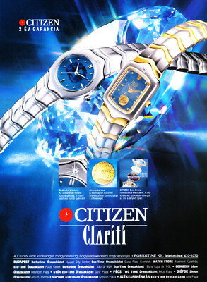 CITIZEN WATCH MAGAZINE promo ad #070 ORIGINAL 2000 ''NOT WATCH''  BLUE FOREIGN