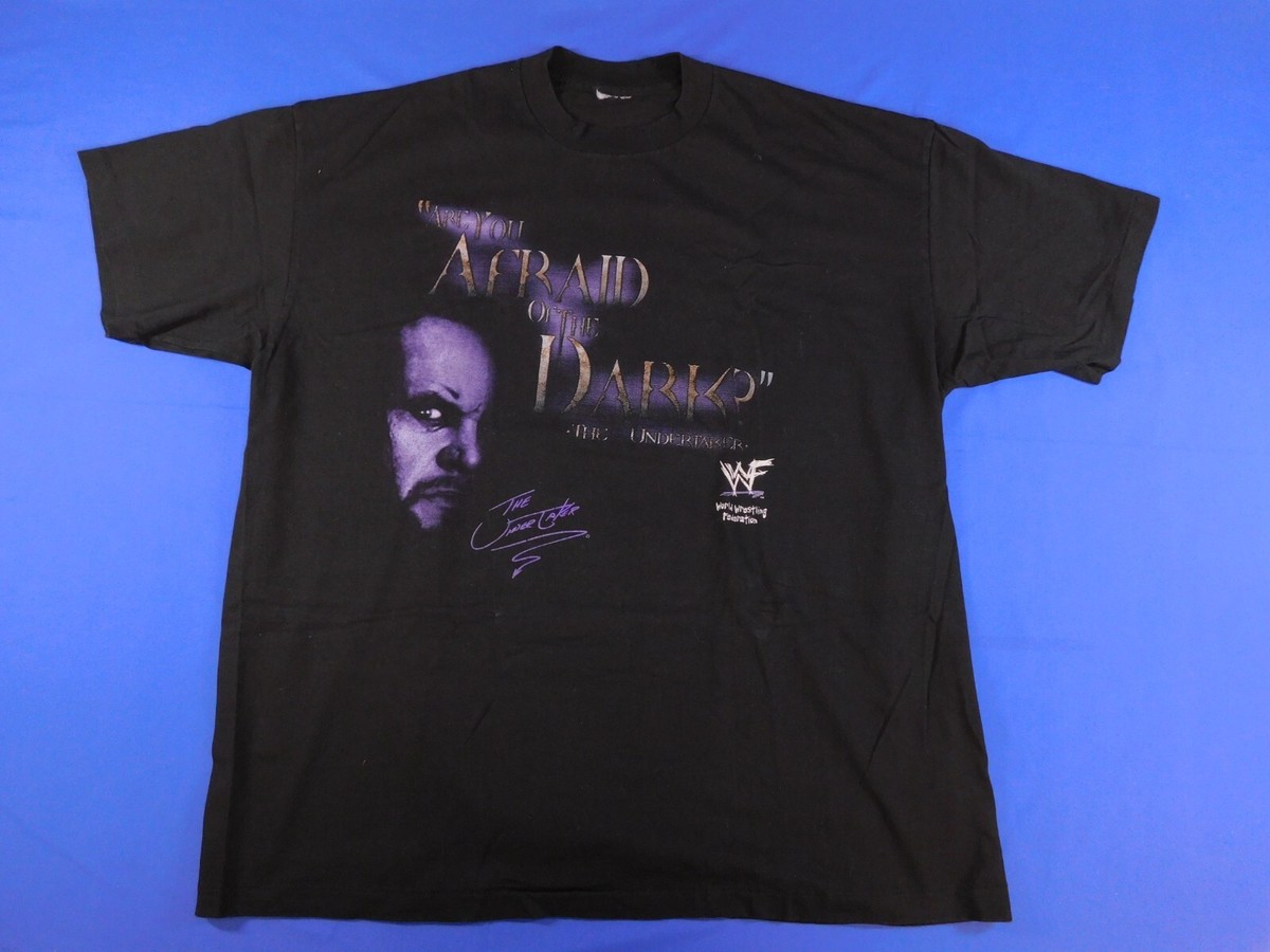 WWF UNDERTAKER ARE YOU AFRAID OF THE DARK SHIRT VINTAGE WWE NO TAG