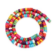 1Strand Heishi Beads Dyed Flat Round Disc Synthetic Turquoise Beads Craft 4x2mm