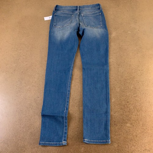 GAP Girls Size 12 Medium Wash Stretch Denim Super Skinny Destructed Jeans NWT - Picture 4 of 5