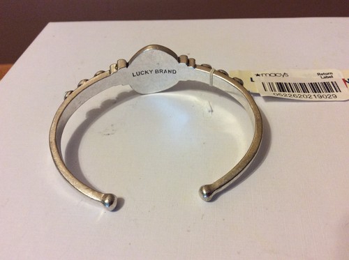 $39 Lucky Brand Silver-Tone Blue Stone Thin Bangle Bracelet 813a - Picture 5 of 5