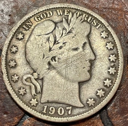 1907 50C Barber Half Dollar USA 🇺🇸 Historic Silver Coin