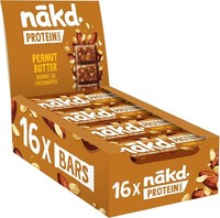 Nakd Peanut Butter Protein Bar - Vegan - Gluten Free - Healthy Snack - 32 Bars