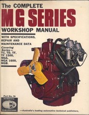 MG MIDGET TC,TD,TF1250,TF 1500,MGA 1500,1600,MKII WORKSHOP MANUAL 1942-1962