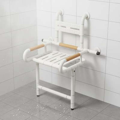 Wandmontage Duschstuhl Wasserdicht Klappbar Badesitz Robust für Senioren