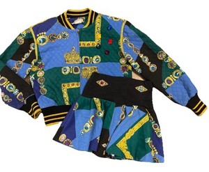 Vintage Girls All Over Print Skirt Jacket Set 80's 90's Size 5 Fashion