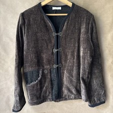 VTG Le Blanc Mouton Velvet Colorblock Patchwork Jacket Blazer Women L Textured