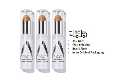 Almay Skin Perfecting Comfort Concealer, Full Coverage, 240 Dark, 3.7g, 3 Pack!