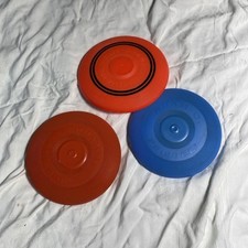      Vtg Wham-O Frisbee Regular Pro Lot of 3 Blue Red Orange Disc Golf Retro   