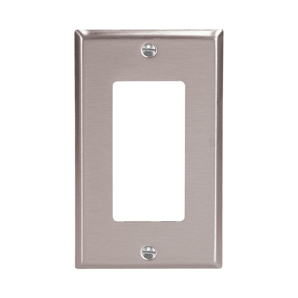 Eaton 93401-BOX1 Decorator / GFCI wallplate, Stainless Steel