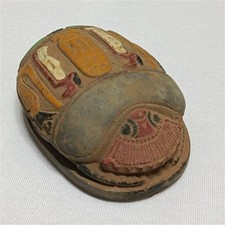 Ancient Style Egyptian Scarab Stone Collectible, Hieroglyphic Decor