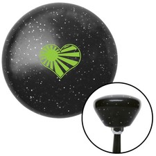 Green Rising Sun Heart Black Retro Metal Flak...