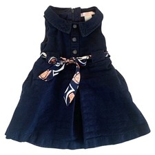 Janie and Jack Tailored Tulips Navy Blue Sleeveless Dress 6-12 Mo. 100 Cotton