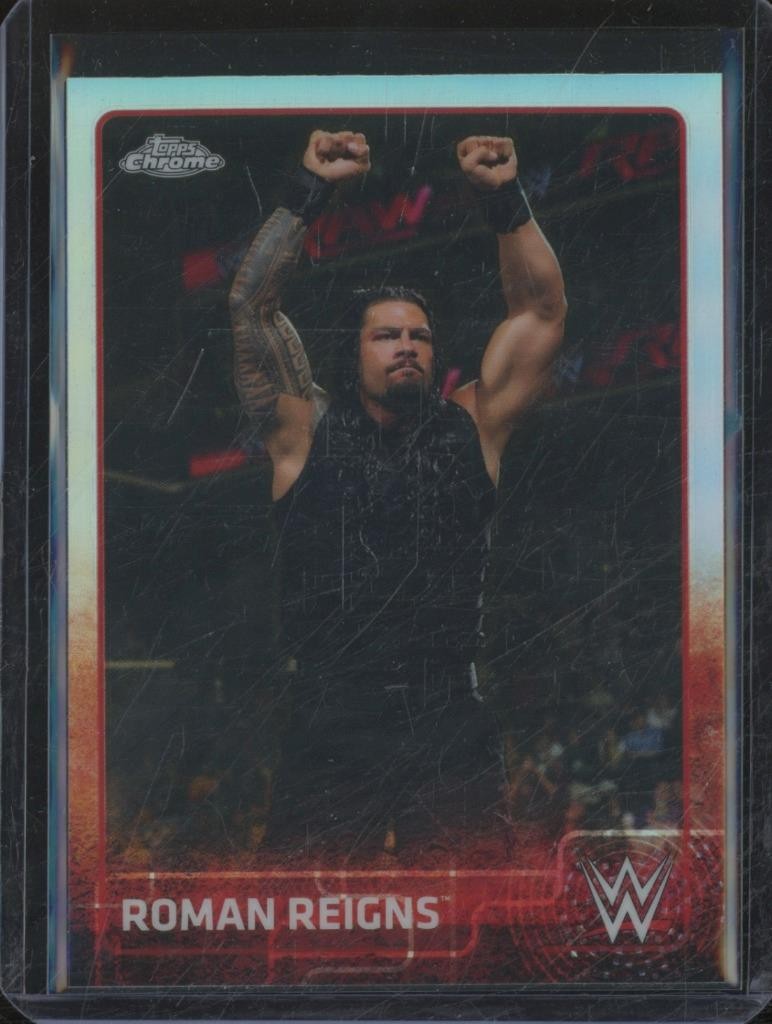 2015 Topps WWE Chrome ROMAN REIGNS #59 Refractor Parallel Superstar JA344
