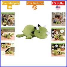 Weighted Dinosaur Plush Toy, 9.8 Inch, Green for Kids  Adults
