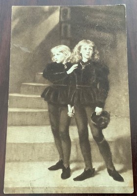 Alte Postkarte: Die Prinzen im Turm Sir John Everett Millais Kunst - Sepia