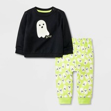 Cat Jack Baby Ghost Halloween Graphic Top Pants Set 0-3 Months