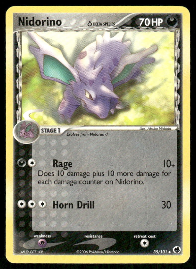 Pokemon Tcg Nidorino #35 Pokemon Dragon Frontiers LP