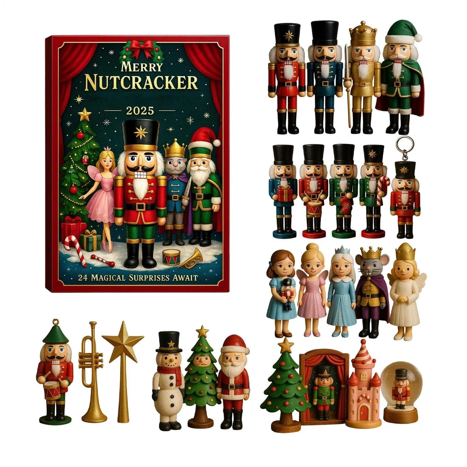 Merry Nutcracker Advent Calendar 2025 24-Day Christmas Countdown Calendar