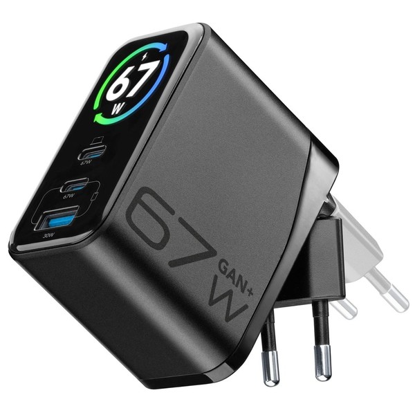 CellularLine USB Typ-C 67W TFT Charger Black (61408) #1906889-image