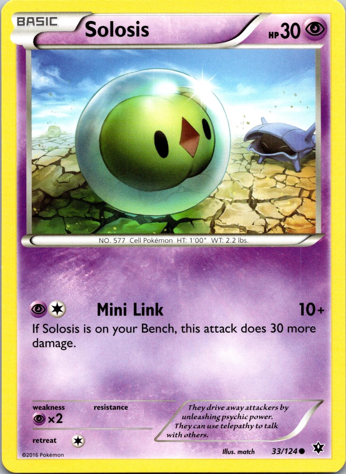 2016 Pokemon Fates Collide Solosis 33/124 Common Near Mint