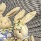Hug & Luv Easter Bunny Rabbit Family Figurine Fabric on Wood Freestanding — photo 3