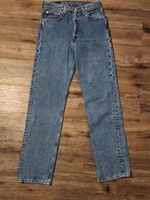 Vintage 90s Levi's 501 Light Wash Jeans Women's Fly Button USA Denim Fits 26x31